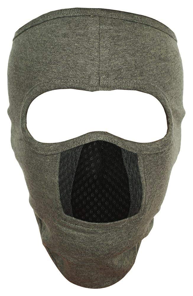 Gajraj Unisex Cotton Bike Riding & Cycling Anti Pollution Dust Sun Protecion Full Face Cover Mask With Air Filter Mesh (Coal Gre