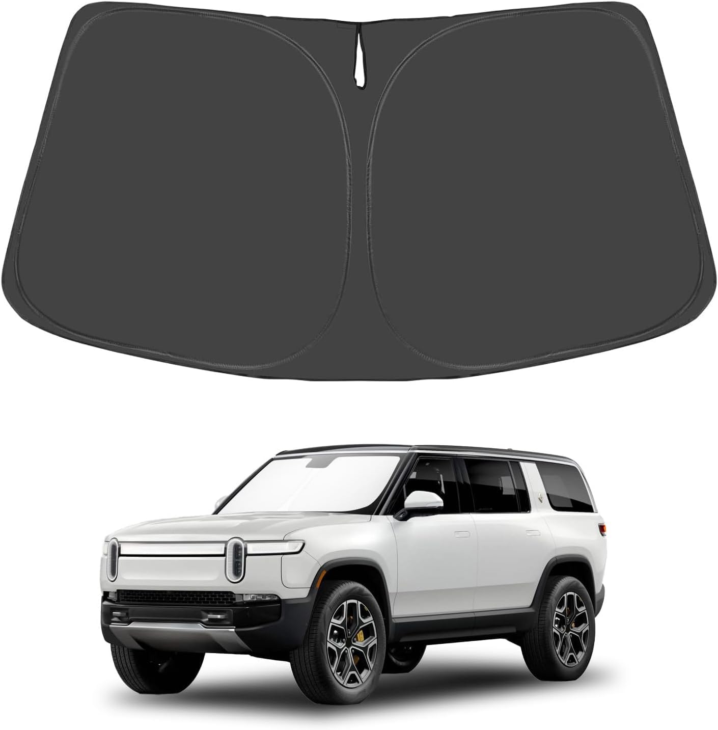 Proadsy 2025 Upgrade Windshield Sunshade Custom Fit 2022 2023 2024 2025 Rivian R1S Suv Reflective Heat Sun Uv Protector Foldable