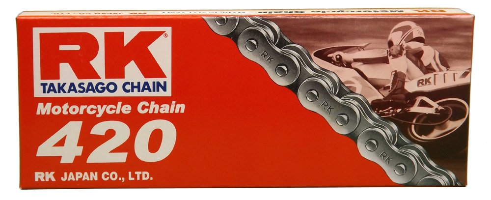 RK Racing Chain M420-72 (420 Series) 72-Links Standard Non O-Ring Chain with Connecting Link