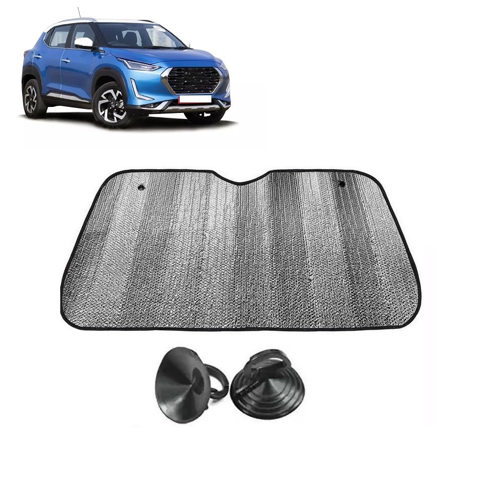 Car Windshield Sun Shade UV Rays Protector Silver Sunshade Solar Reflective suitable for Nissan Magnite
