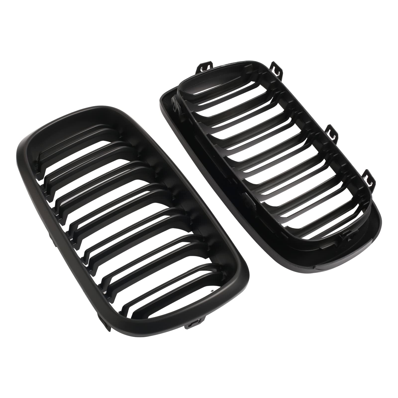 BILLDIO X5 F15 Grille - Matte Black Double Slats, 2014-2018 Fit, Model FDEX022AD, Front Bumper Kidney Grill, 2-pc