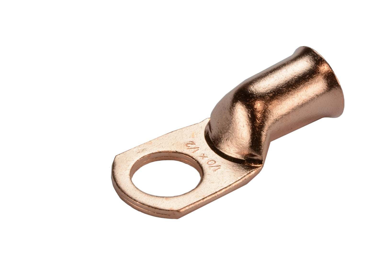 Temco 50 Pack Bare Copper Welding Battery Cable Ends, Lugs Terminal 1/0 Awg 1/2 '' Hole (6 Awg To 1/0 Awg Options Available)
