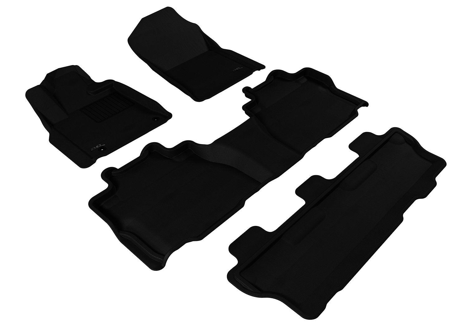 3D Maxpider L1Ty14601509 All-Weather Floor Mats For Toyota Sequoia (2Nd Row Bench Seat) 2008-2011 Custom Fit Car Floor Liners, K