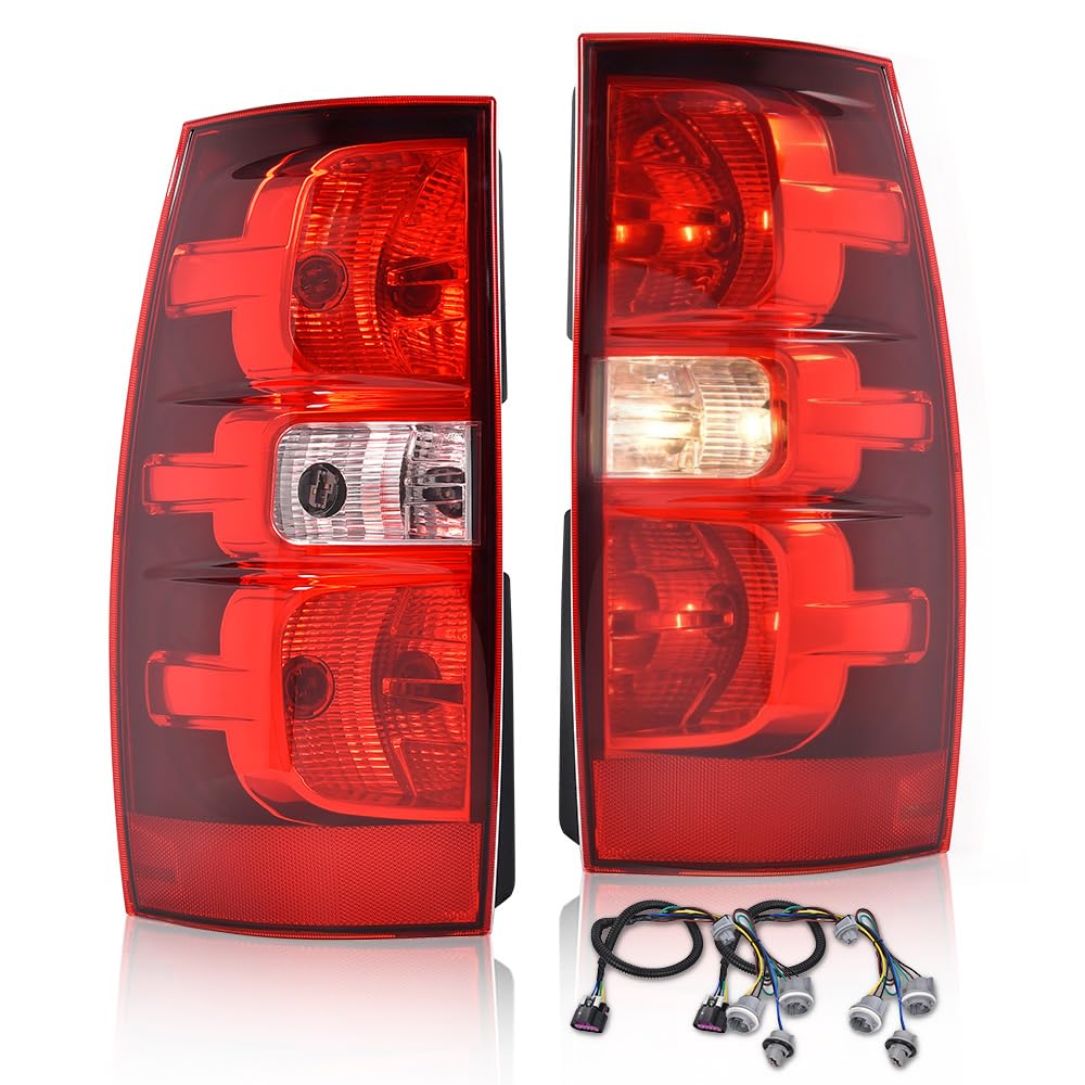 G-PLUS Tail Lights Assembly Compatible with Chevy Suburban 1500 2007-2014, Fit Chevy Suburban 2500 LTZ 2007 w/Harness Luces Tras