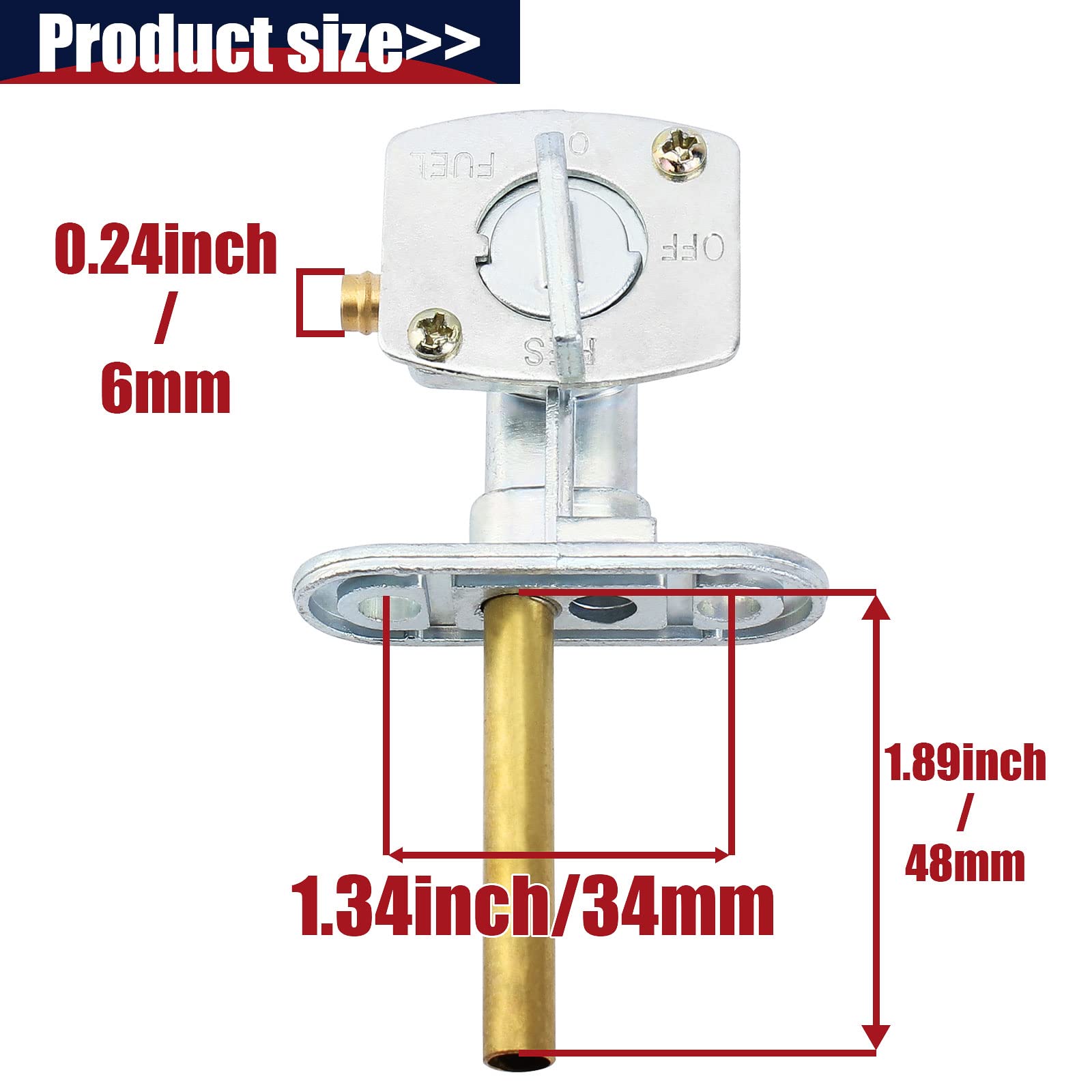 QAZAKY Fuel Petcock Valve Switch Compatible with Yamaha Warrior 350 Wolverine YFM350 Raptor 660 50 YFM660 Banshee YFZ350 Moto-4