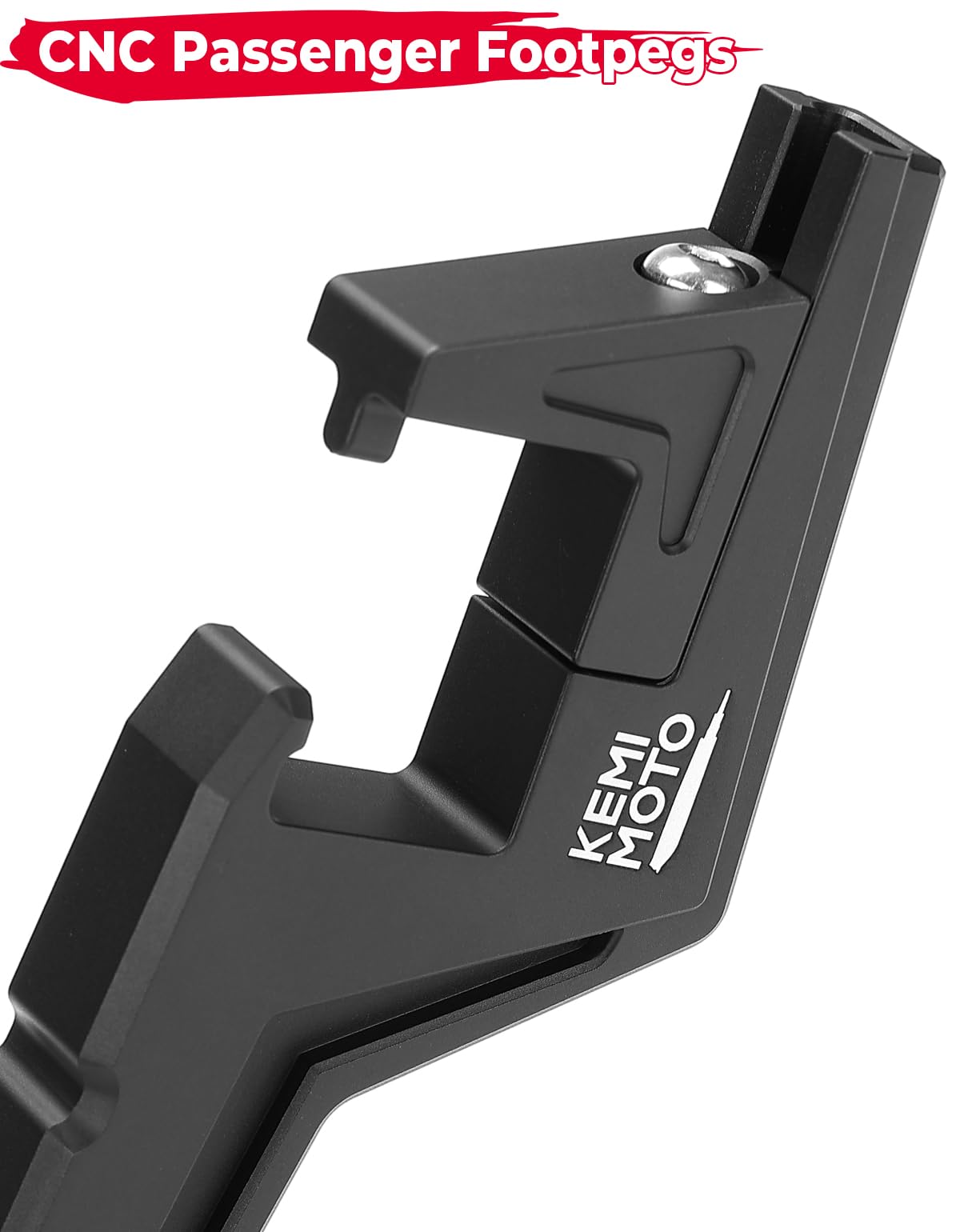 KEMIMOTO Universal Passenger Footpegs - Aluminum, Black, Compatible with Enduros & Surron X160/X260 Dirt Bikes