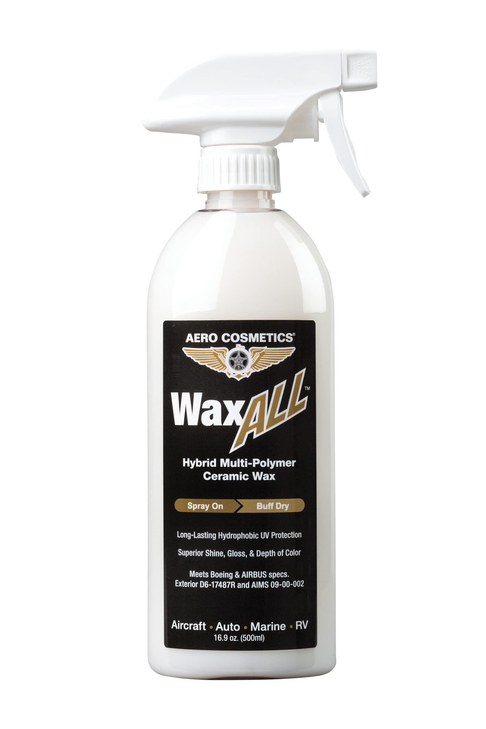 Aero Cosmetics Ceramic Wax Aircraft Grade Hybrid Multi-Polymer Ceramic Wax Long Lasting Hydrophobic Uv Protection Advanced Sio2 Technology Superior Shine, Gloss, & Depth Of Color