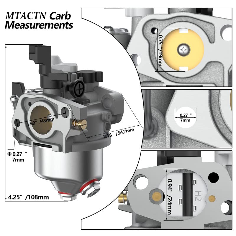 Carburetor With Gasket Set Replacement For Ct200U Kt196 196Cc 212Cc 5.5Hp 6.5Hp Ohv Engine Go Kart Carb
