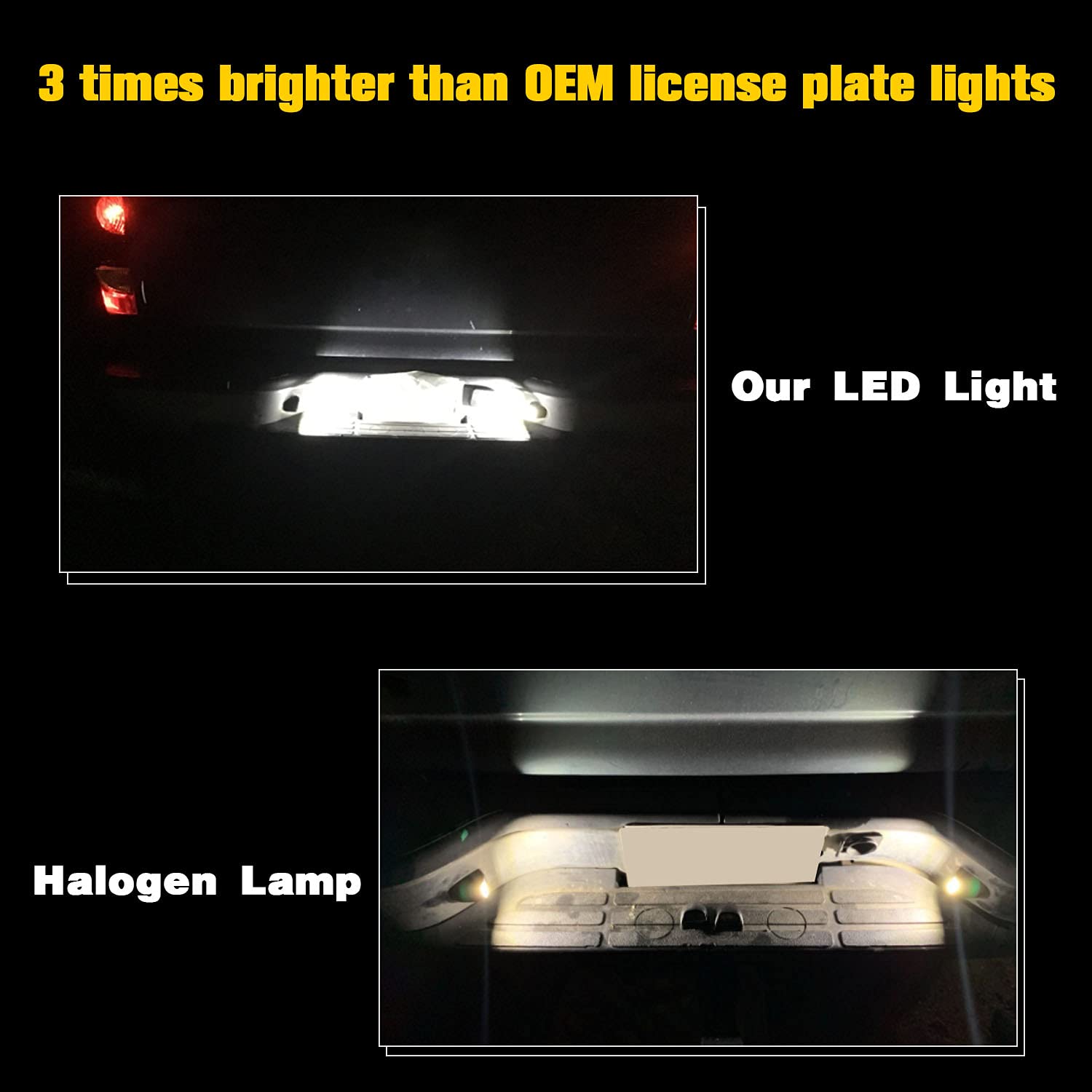 Xtauto Led License Plate Lights Lamp Super Bright Assembly Replacement For Cadillac Escalade Chevy Silverado 1500 2500 3500 Subu