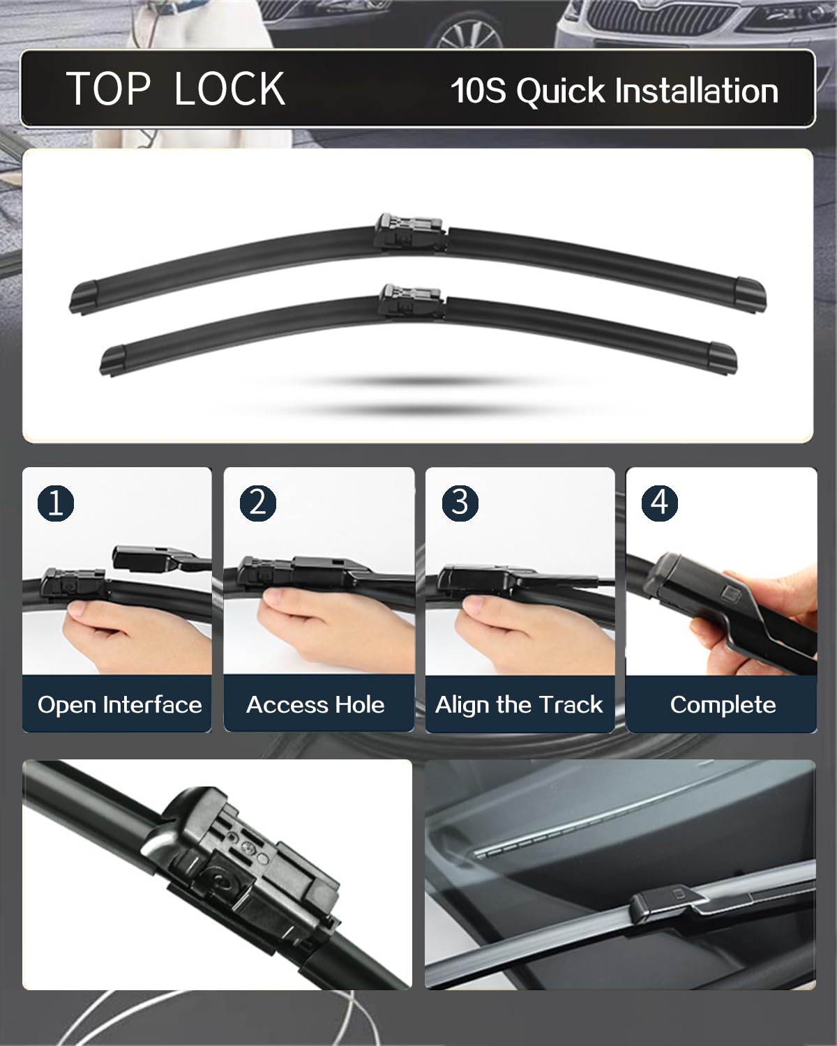 Replacement For Toyota Chr 2016 2017 2018 2019 2020 2021 Silent Wipers -Fapiuo Front And Rear Windshield Wipers 26''/16''+14'' F