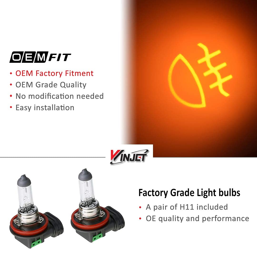 Winjet Fog Lights for 14-15 Toyota Corolla - Clear - Wiring Kit Included - Black - Both Sides