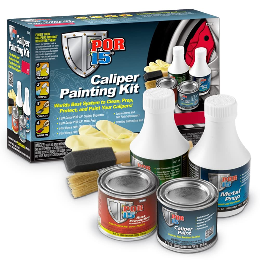 Por-15 Caliper Painting Kit, Clean, Prep And Paint Brake Calipers, Black
