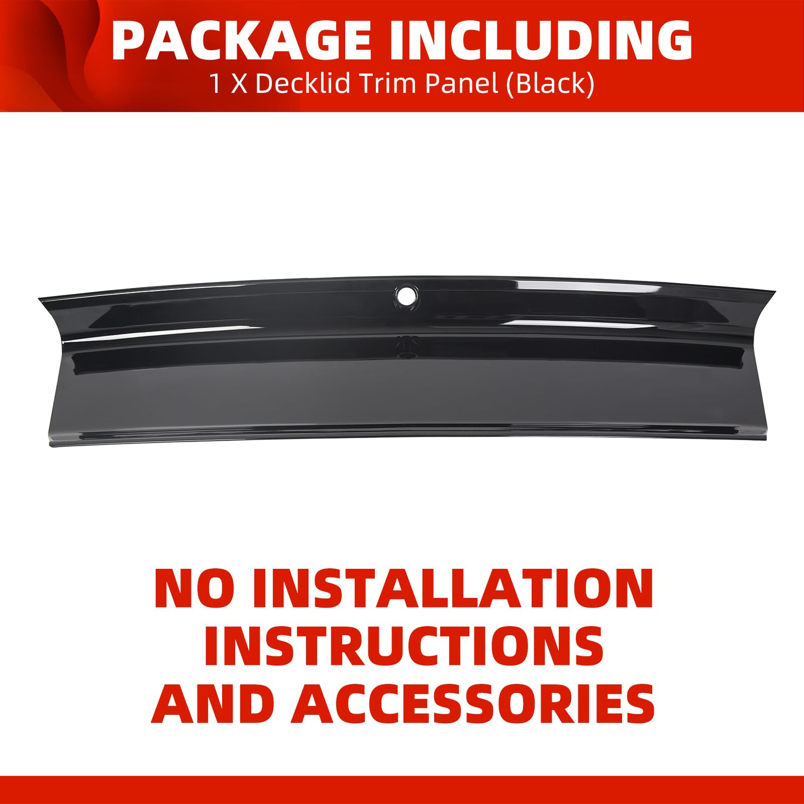 ECOTRIC Trunk Decklid Trim Panel for 2015-2023 Ford Mustang, Black ABS Plastic, Model VC-LYAP-350-2S