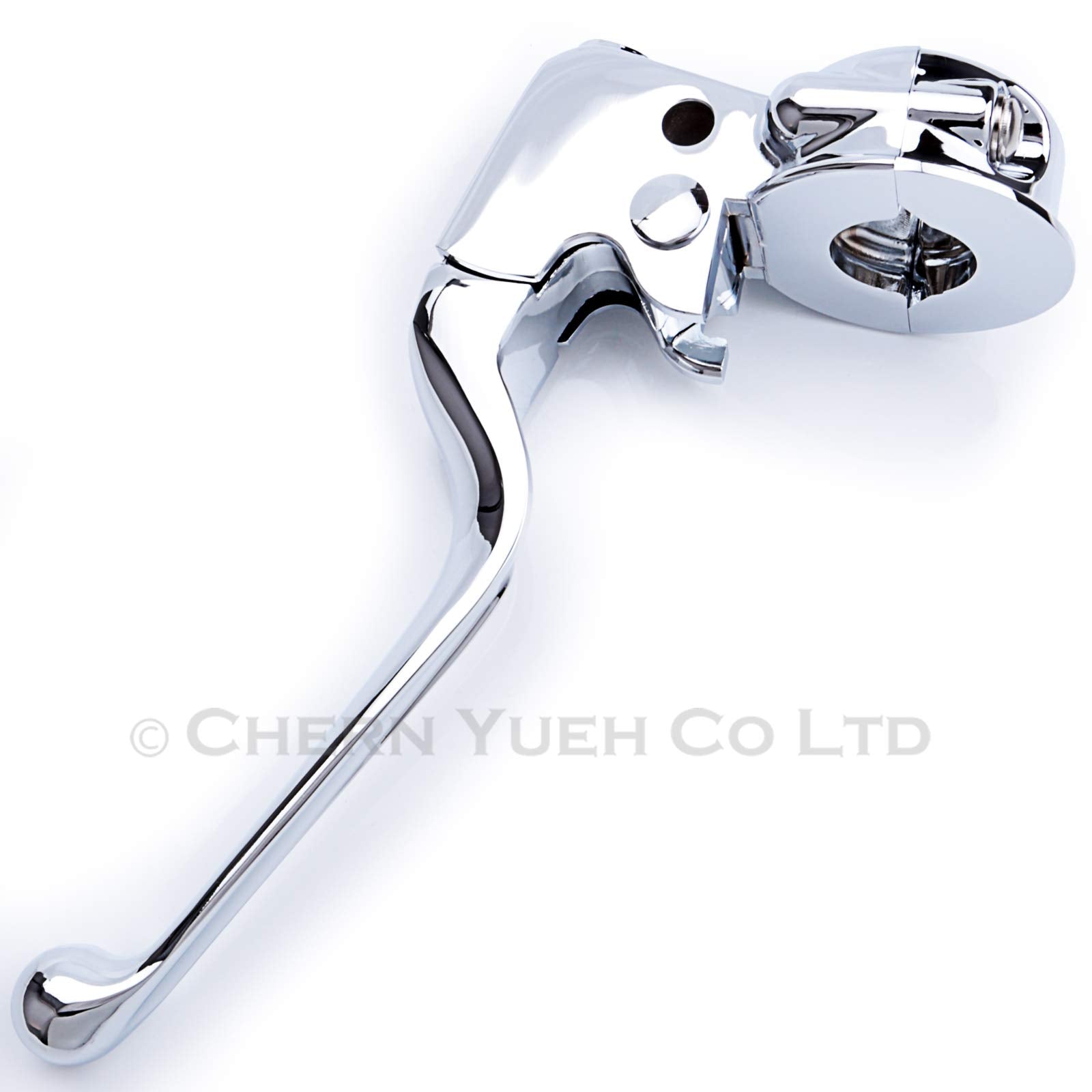 Chern Yueh Chrome Clutch Lever Perch Clamp for 96-06 Harley-Davidson Dyna Softail Touring, Aluminum, Model 4718018175684