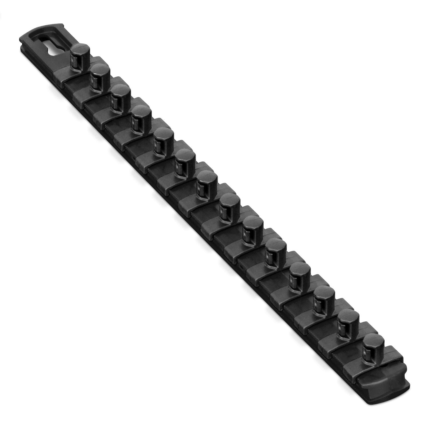 Ernst Manufacturing  8424Black3/8 13Inch Socket Organizer with 14 3/8Inch Twist Lock Clips, Black