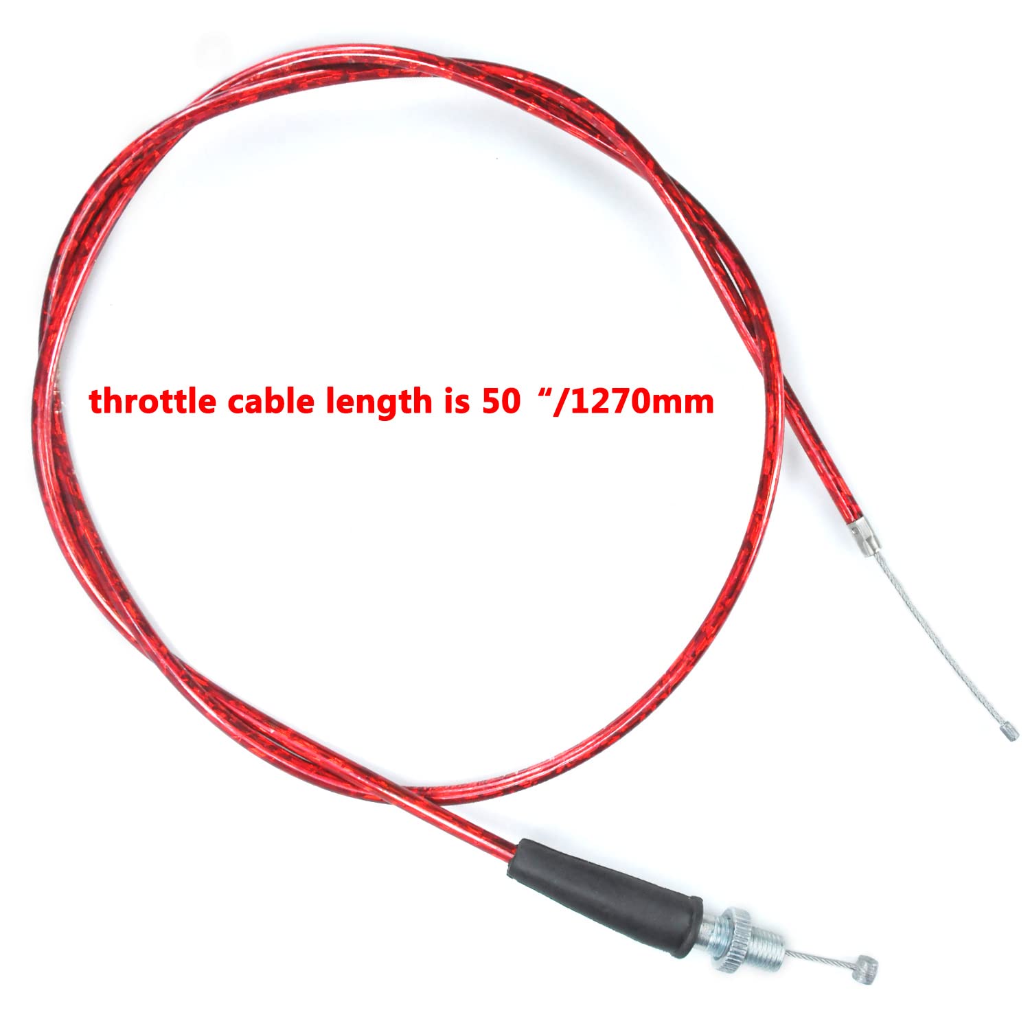 HOLATO Throttle Cable for Predator 212cc Mini Bike - 50'' Red, Model HLT-127YMX-R, Compatible with Coleman CT100U, CT200U, Baja Warrior