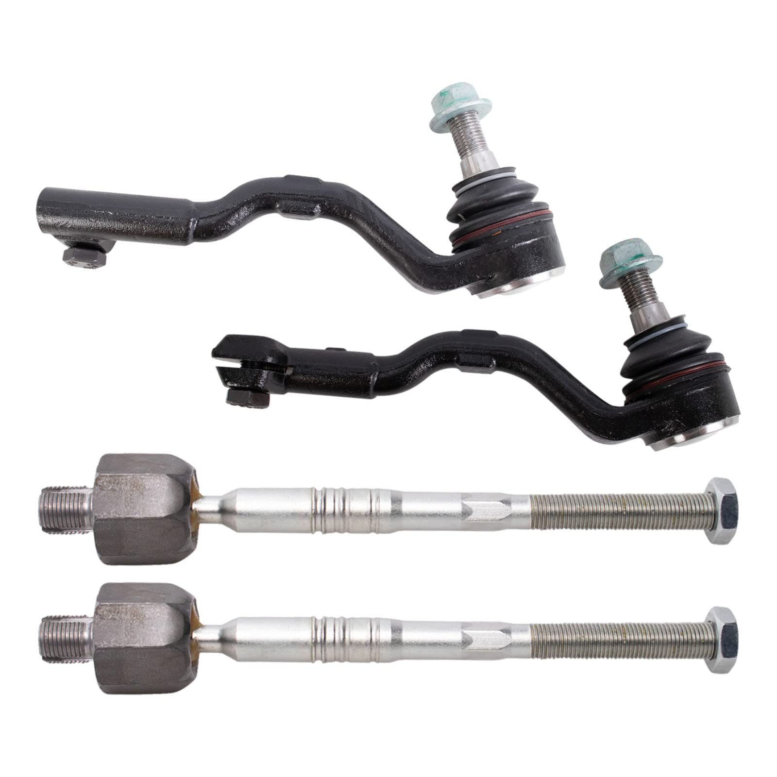Trq Front Inner Outer Tie Rod 4 Piece Set Kit Compatible With 2014-2018 Bmw X5 2015-2019 Bmw X6 With Active Steering Models Only