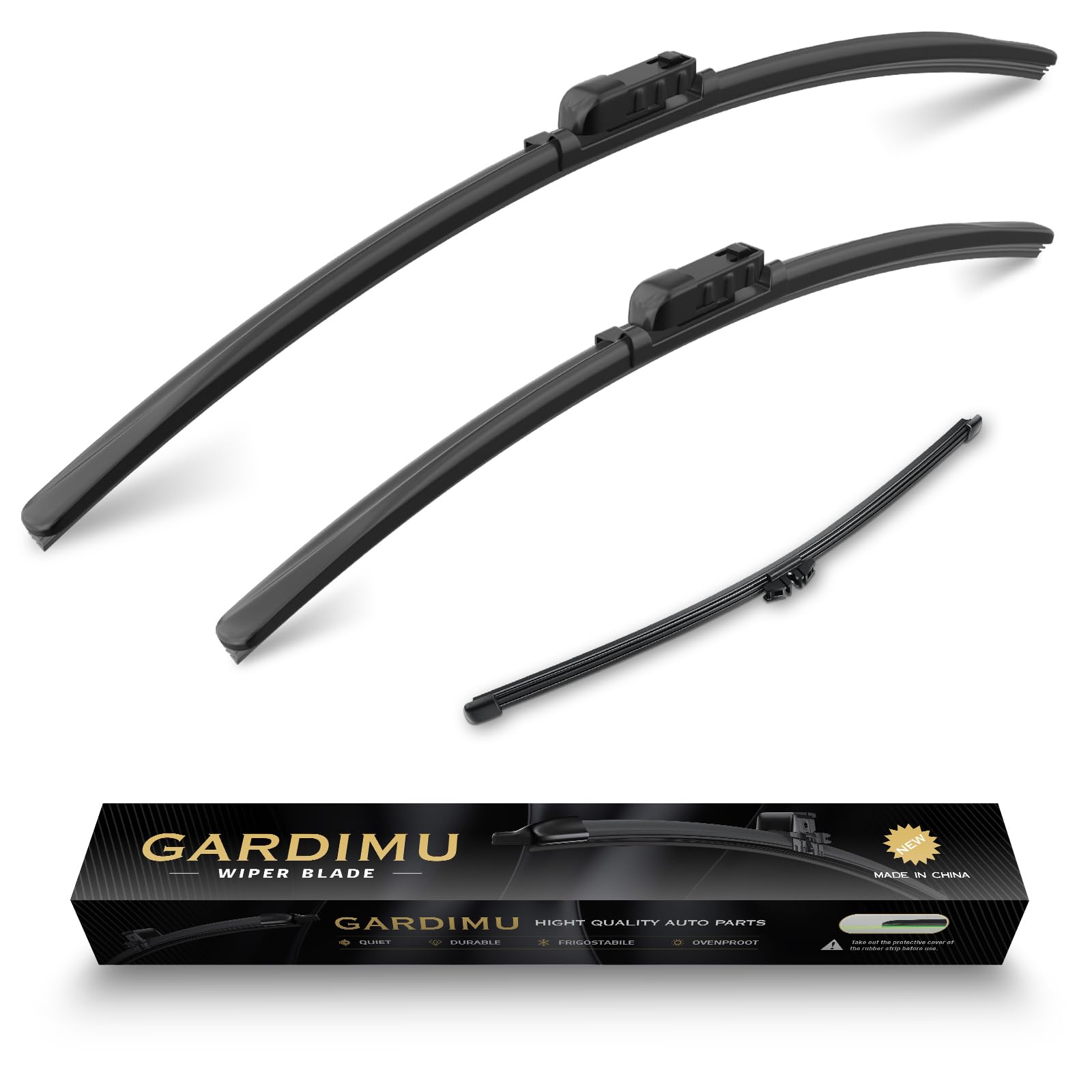 Gardimu Front And Rear Windshield Wiper Blades, 3 Pcs Front And Back Windshield Wipers Blades Replacement For Ford Bronco Sport