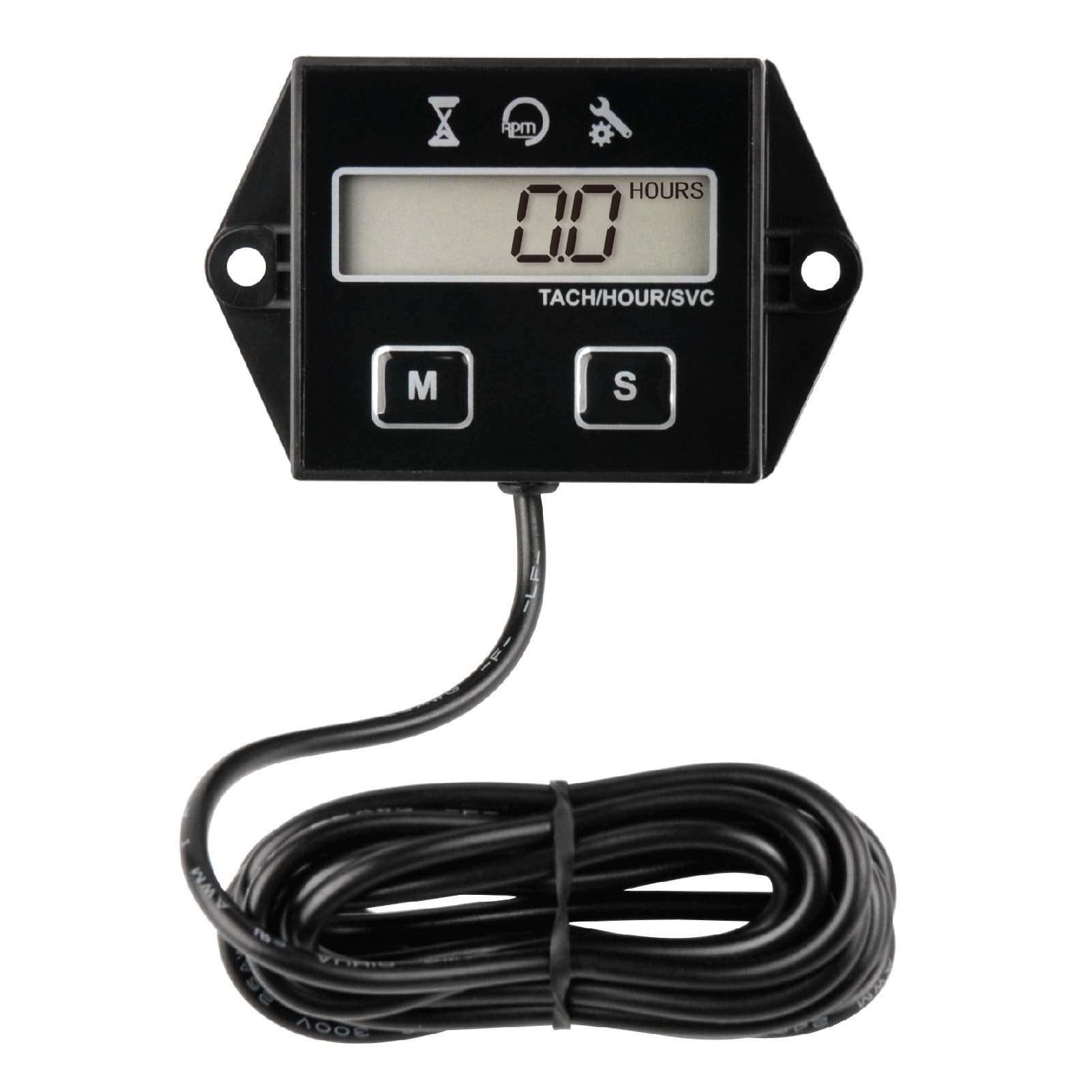 Runleader Digital Hour Meter Tachometer, Maintenance Reminder, User Shutdown, Use For Ztr Lawn Mower Tractor Generator Marine Outboard Atv Motor Snowmobile And Gas Powered Equipment (1)