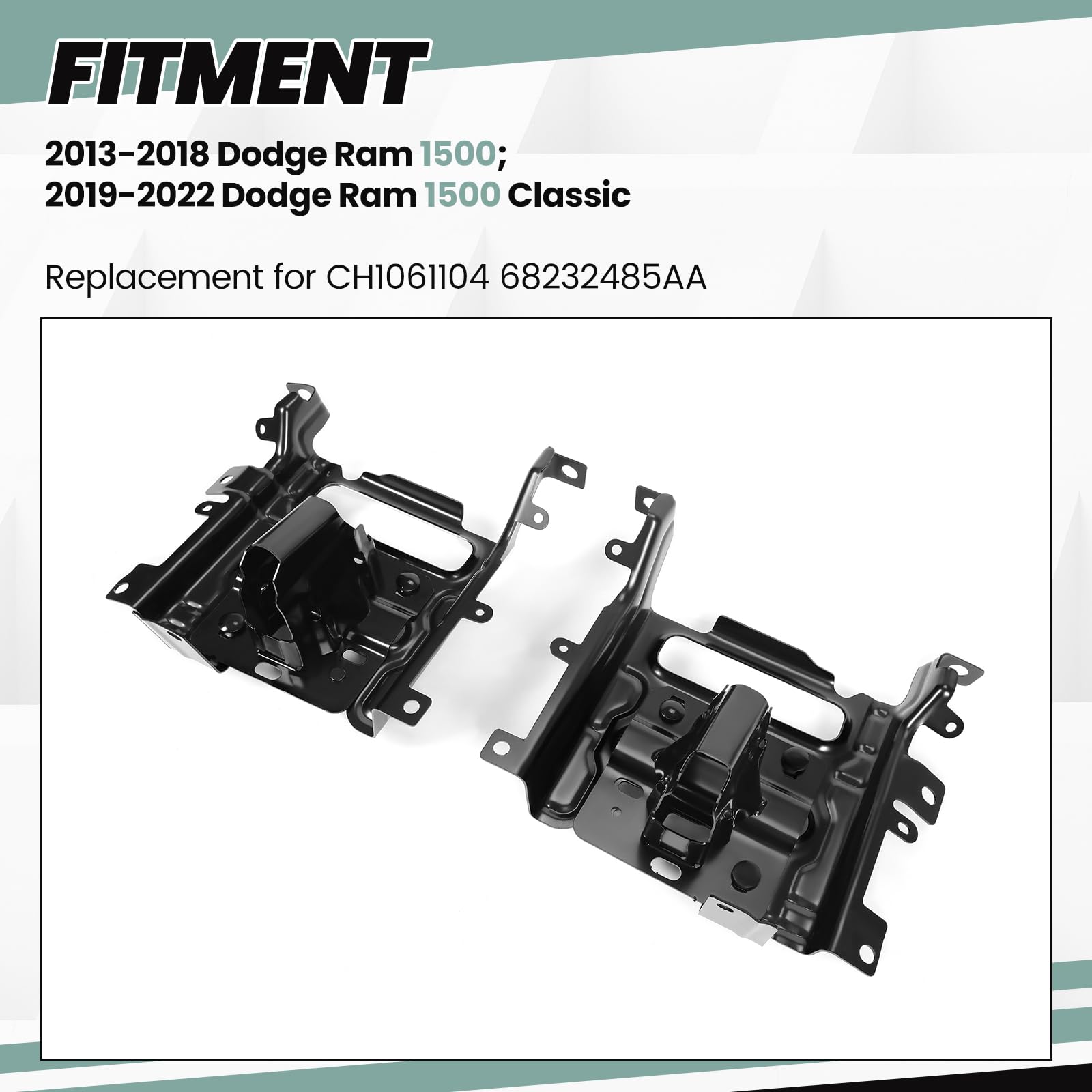 HECASA Front Bumper Bracket Compatible with 2013-2018 Ram 1500 and 2019-2022 Ram 1500 Classic CH1061104 68232485AA Steel Left Ri