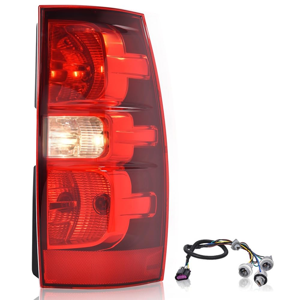 DOTCOM Tail Lights Assembly Compatible with Chevy Suburban 1500 2007-2014, Fit Chevy Suburban 2500 LTZ 2007 w/Harness Right Side