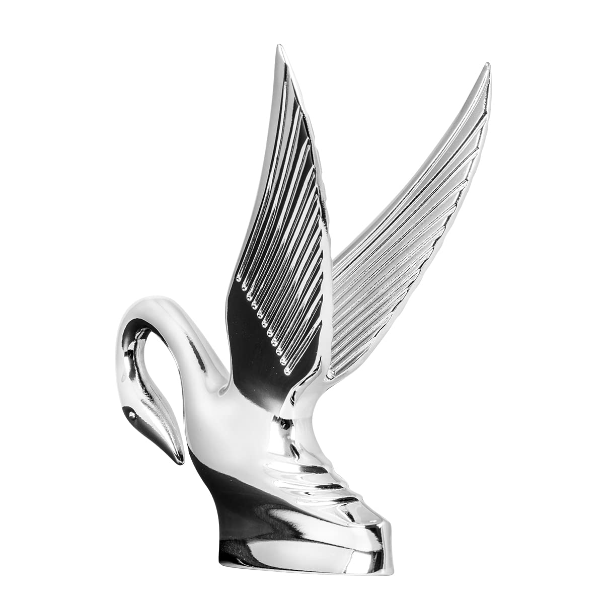 GG Grand General Chrome Swan Hood Ornament - Metal, Model 48007, Classic Design