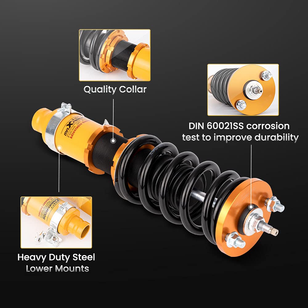 maXpeedingrods Coilover Adjustable for Honda Civic 1989-2000 CRX 1989-1991 Delsol 1993-1997, for Acura Integra 1994-2001, 24 Lev