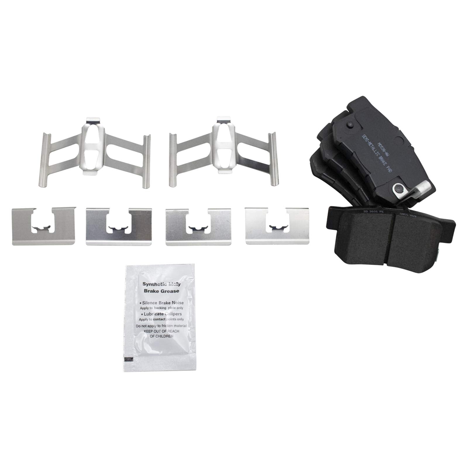 Trq Rear Brake Pad & Rotor Kit Brake Pads Brake Rotor Semi-Metallic Compatible With 2002-2004 Honda Cr-V