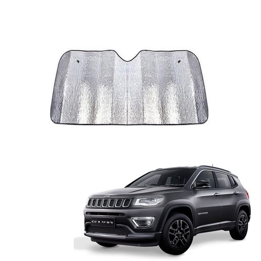 Car Windshield Silver Parking Foldable Sunshade for Heat Protection Useful on Front and Rear Windshield Glass Suitable for Compa