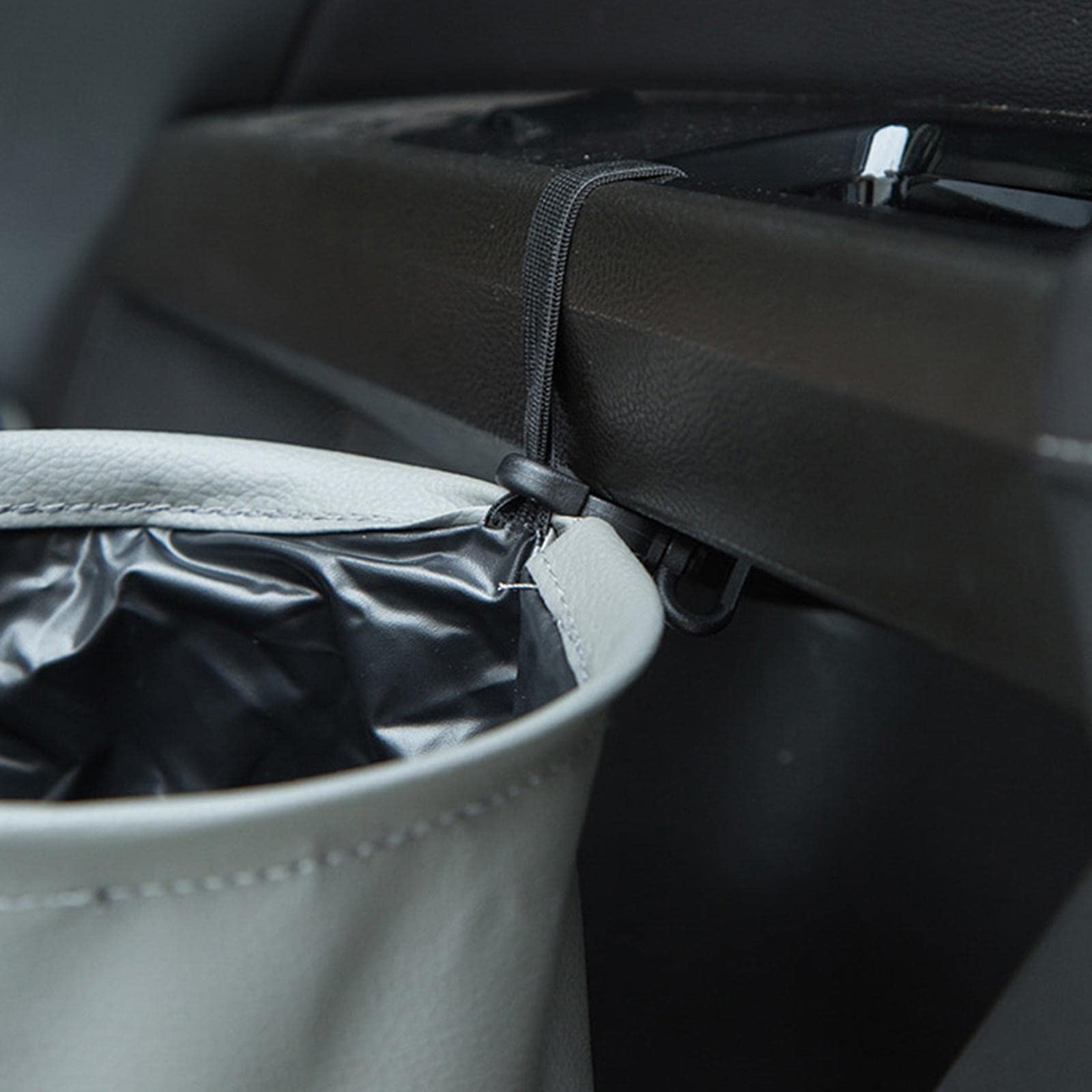 APIRILY Car Trash can artificial Leather Garbage Bin Waste Basket Rubbish Bin for Truck Grey | Ebay Motors | Automotive Tools & 