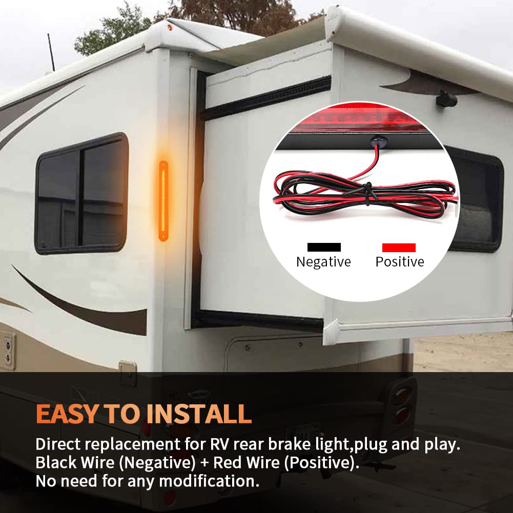 Alpha Rider 12" ATC LED Stop Brake Light for Winnebago Navion RV - Red, Water Resistant, Model A00W1901ACR1-ARLH