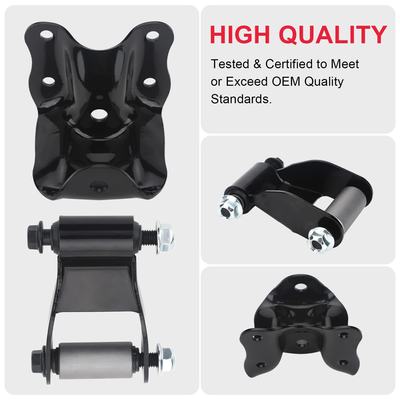 Rear Leaf Spring Shackles Hanger Brackets Repair Kit Fit For 1986-2011 Ford Ranger,1994-2010 Mazda B2300/B3000/B400,1998-2001 Ma
