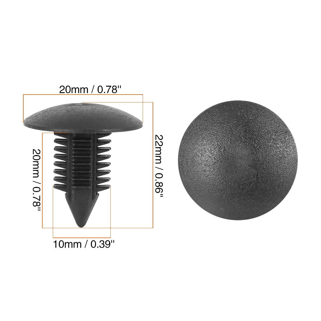 X AUTOHAUX 40pcs 10mm Hole Dia Plastic Bolt Rivets Fastener Rivets Bumper Retainer Clips Black for Car Front Rear Upper