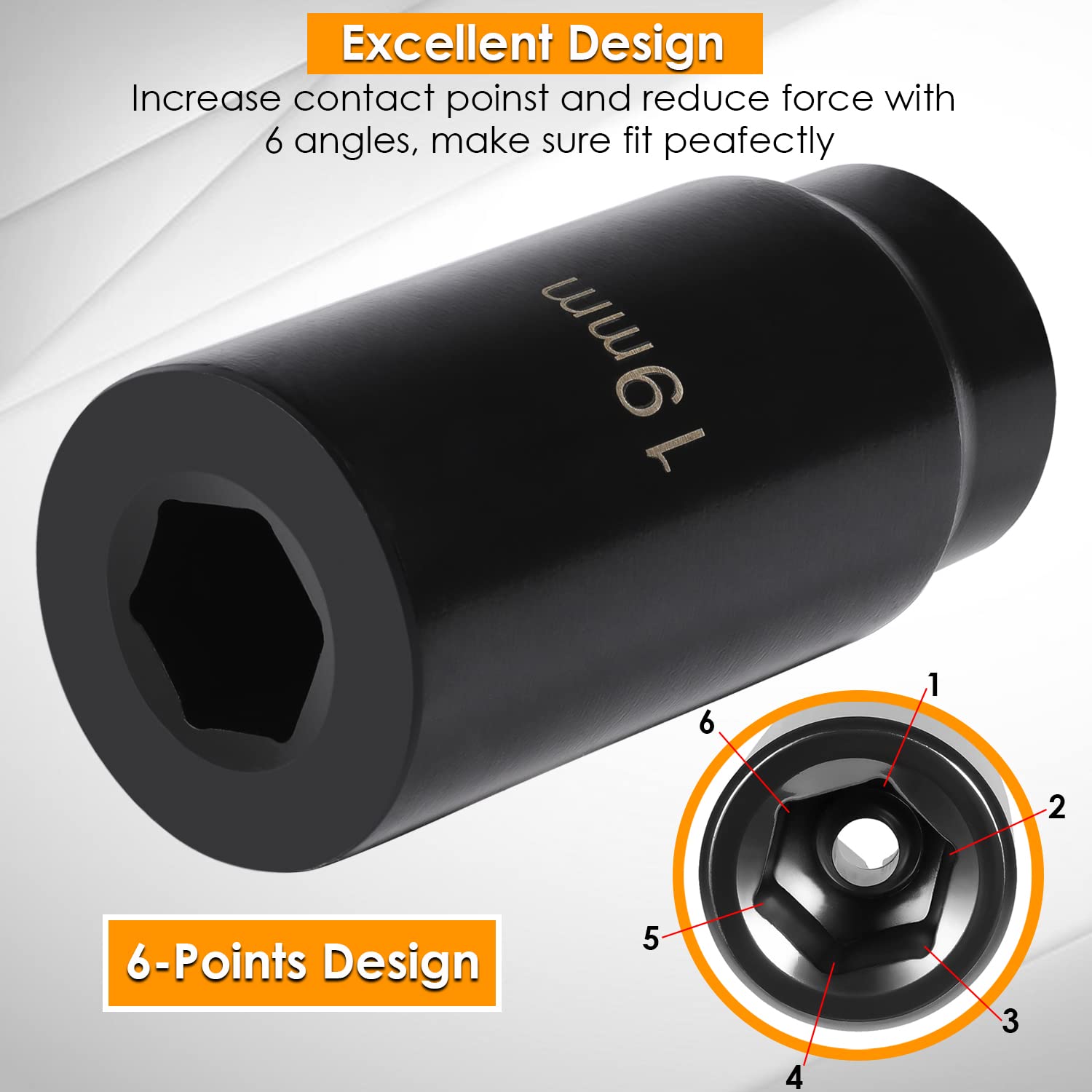 Yoursme 19mm Harmonic Balancer Socket Tool - Alloy Steel Crank Bolt Socket for Honda Engines