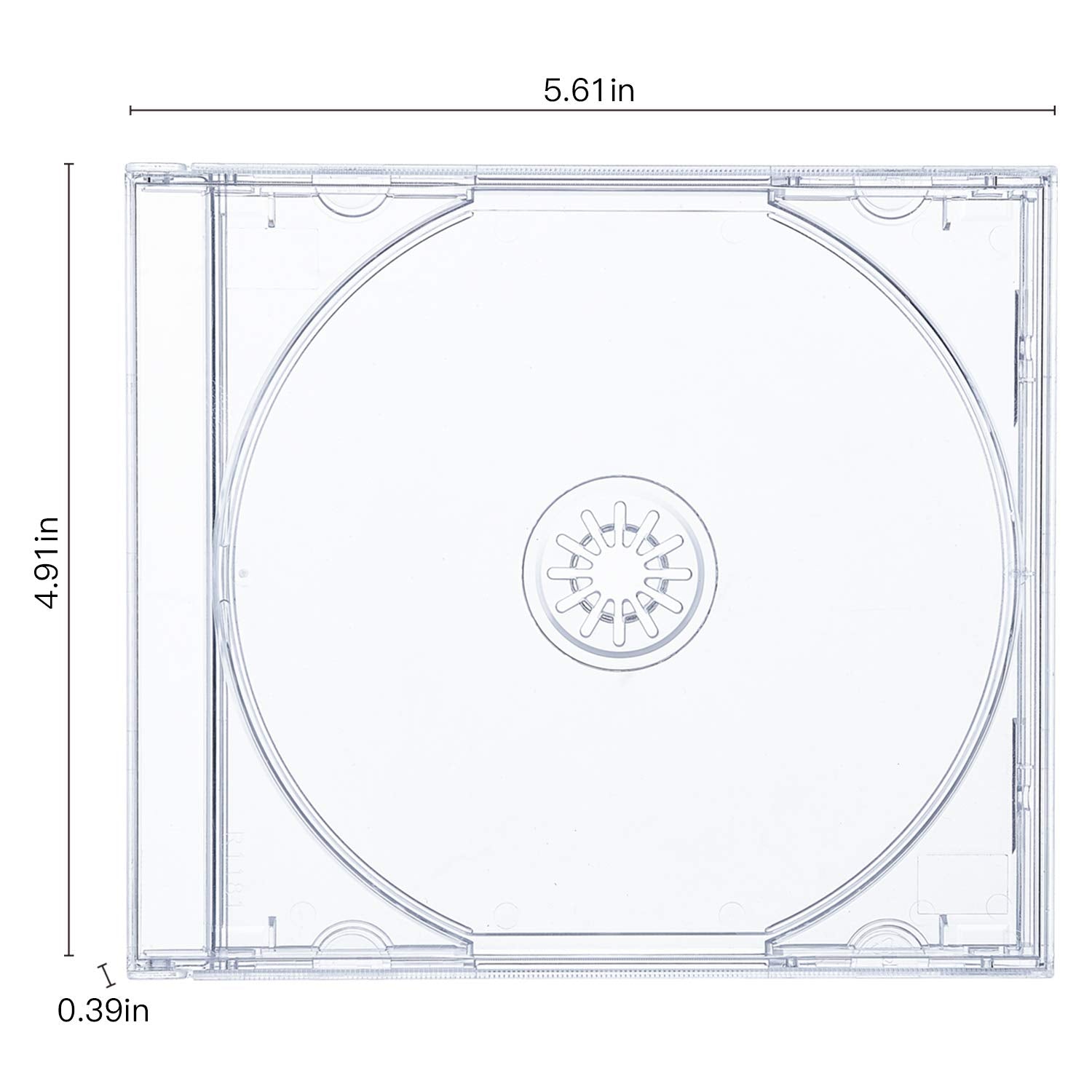 Maxtek 10.4 Mm Standard Single Clear Cd Jewel Case With Assembled Clear Tray, 25 Pack