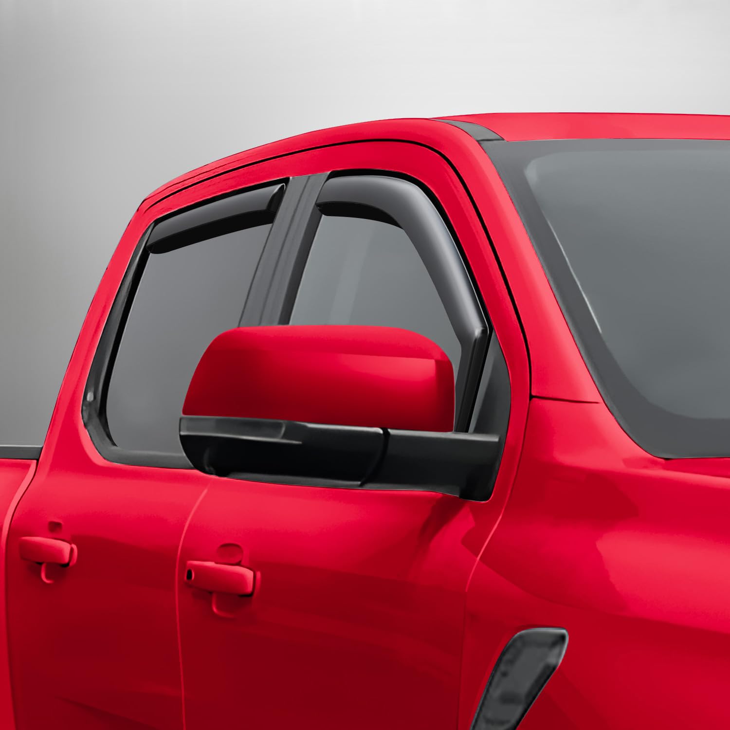 Voron Glass in-Channel Extra Durable Rain Guards for Ford Ranger 2024-2025 SuperCrew, Window Deflectors, Vent Window Visors, 4 P