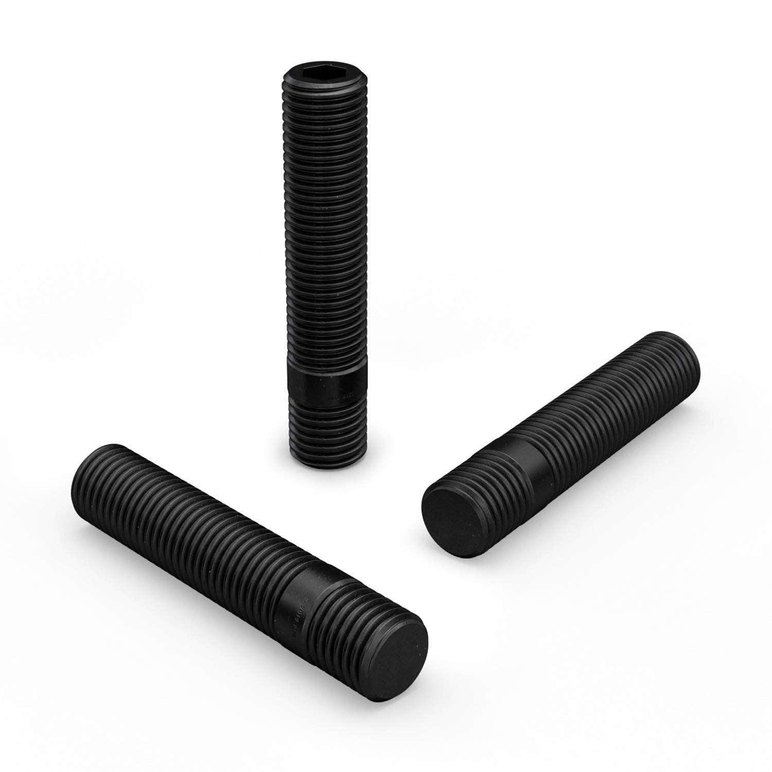 20Pcs Extended Black Wheel Stud Conversion - 12X1.5 To 12X1.5, 80Mm Total Length, 63Mm Shank Length - Compatible With Bmw Vehicl