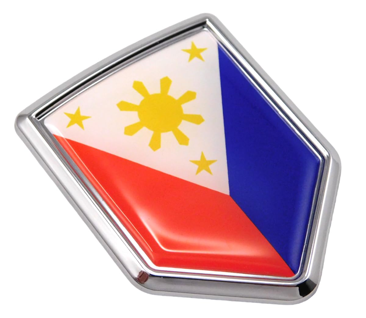 Philippine Flag Philippines Car Auto Chrome Emblem 3D Decal Bumper Sticker