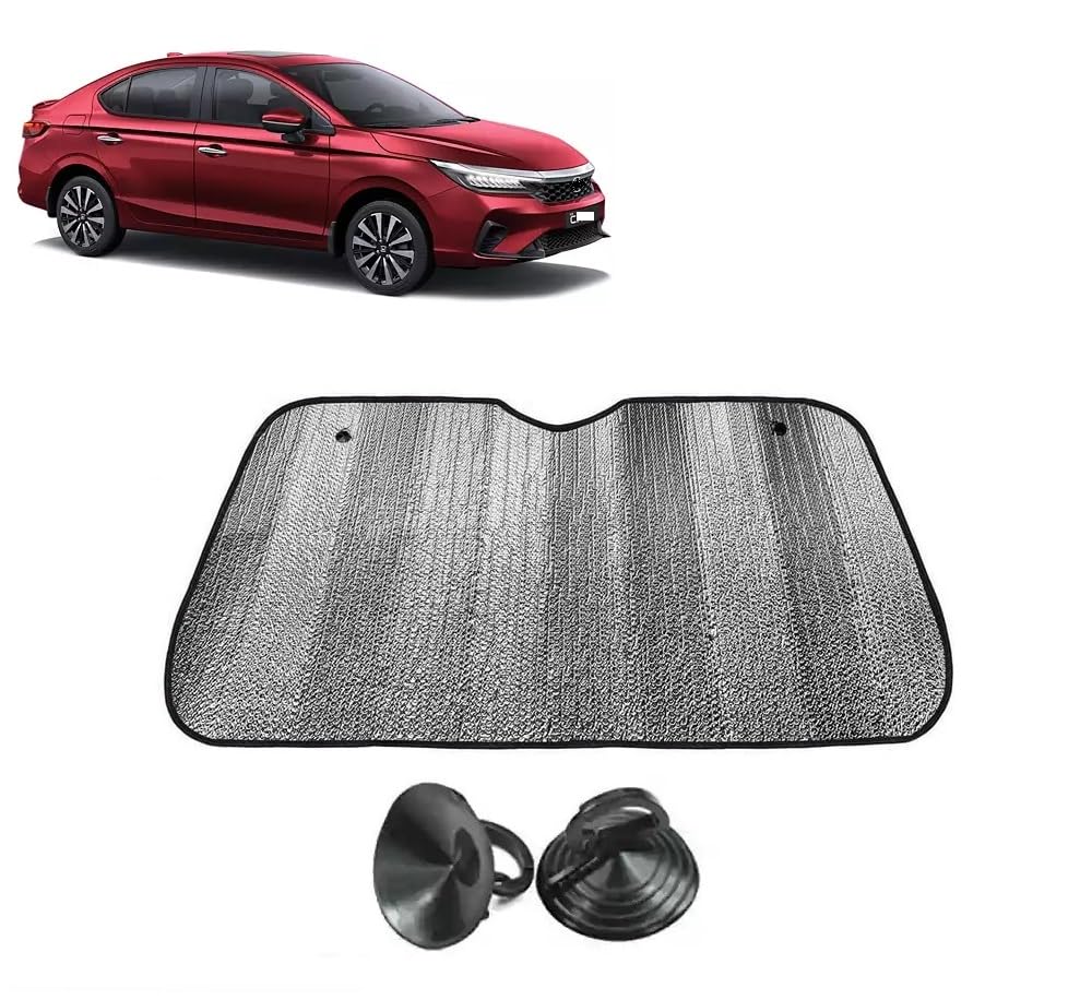 Generic Car Windshield Sun Shade UV Rays Protector Silver Sunshade Solar Reflective Suitable for City [2020 to 2024] Universal F