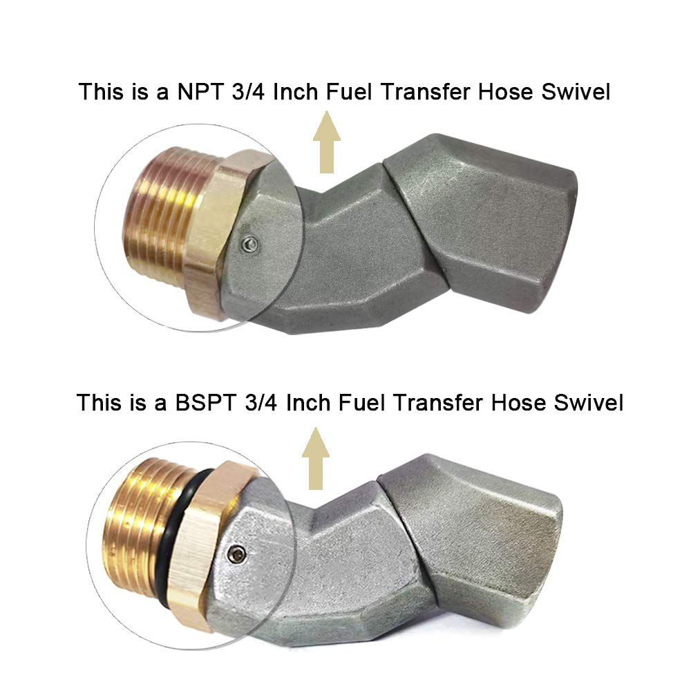 3/4 Inch Npt Fuel Hose Swivel 360 Rotating Connector For Fuel Nozzle Multi Plane Fuel Plane Swivel