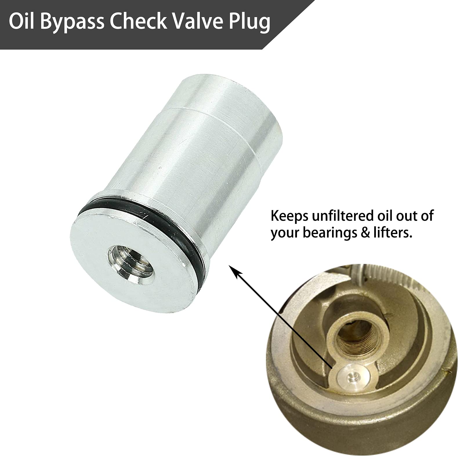 BLACKHORSE-RACING LS Billet Aluminum Oil Diverter Barbell & Valve Plug Kit for GM Gen III & IV LS Engines Model HM1814