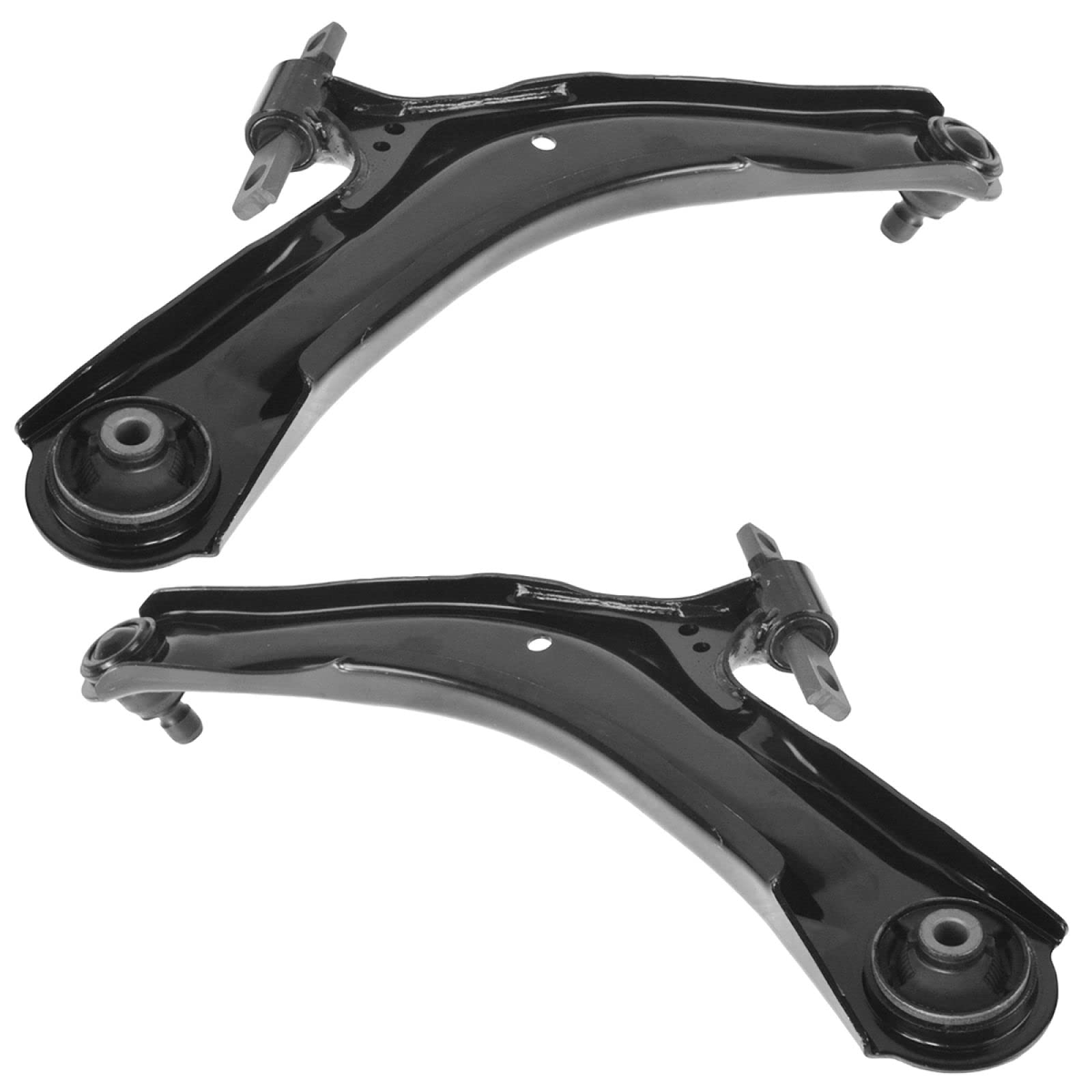 TRQ Lower Control Arm Set with Ball Joints - 2 Piece for 2008-2015 Nissan Rogue - Black, Model PSA62494