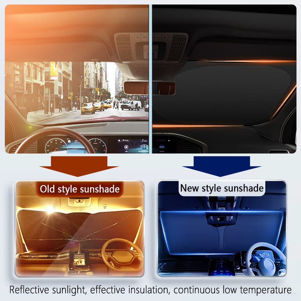 240T Thickened Automotive Glass Sunshade And Comes With Storage Bag,Keep Car Interior Cool,Universal Windshield Sun Shade Fit Fo