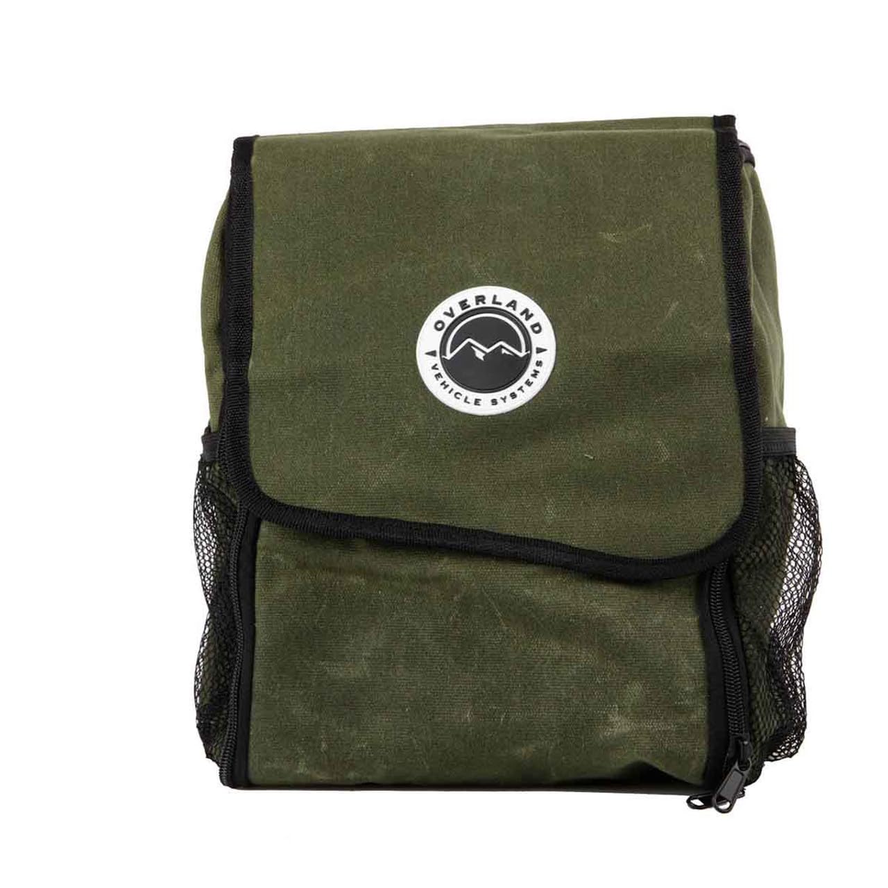 Overland Vehicle Systems Overnight Bag With Handle & Straps - #16 Waxed Canvas Storage - Infused With Paraffin Wax Waterproofing - Doubled Reinforced Stitching