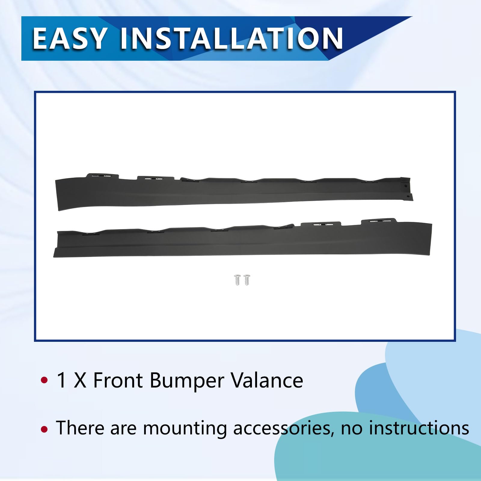 Kojem Front Bumper Valance for 2007-2013 Chevy Silverado 1500, Black, Plastic (PP), Model LYAP-X1028