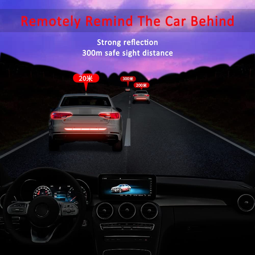Jsorum Strong Reflective Stripe Stickers - Waterproof Adhesive for Cars, SUVs, Trucks - Red, Model qp2027