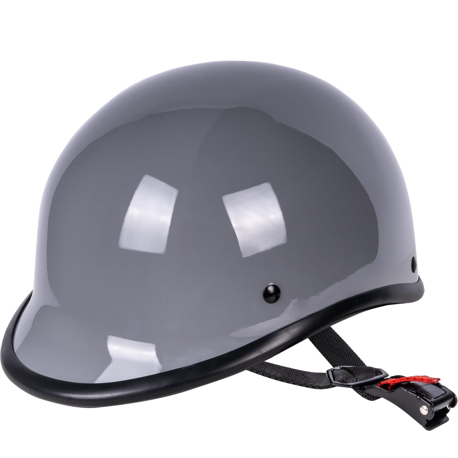 Yesmotor Vintage Motorcycle Half Helmet - Lightweight Low Profile Open-Face Half-Face Helmet - Dot Approved (Gray, L)