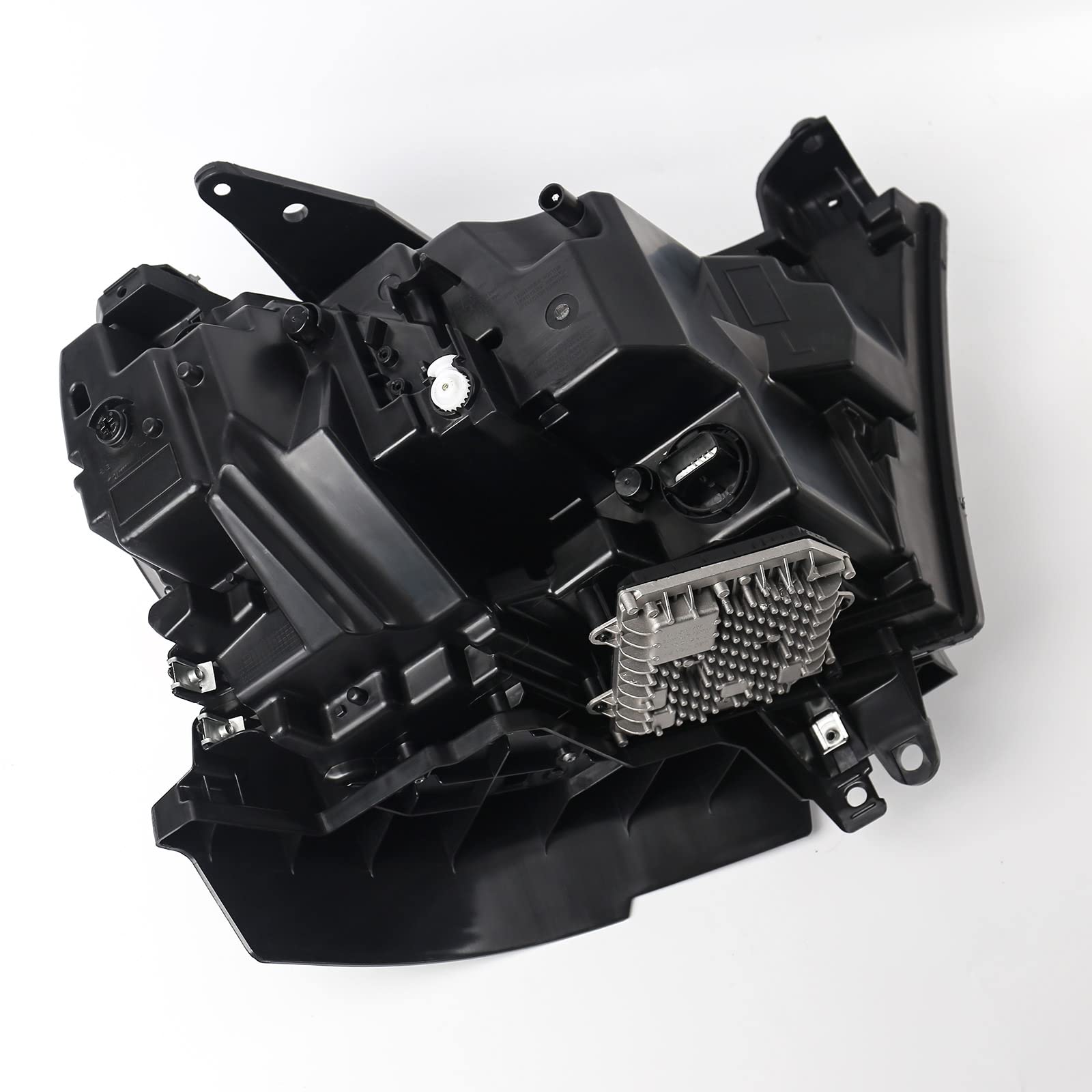 FIONE LED Headlight Assembly for Dodge Ram 1500 (2019-2022) - Black Cover, Right Passenger Side, Durable Plastic