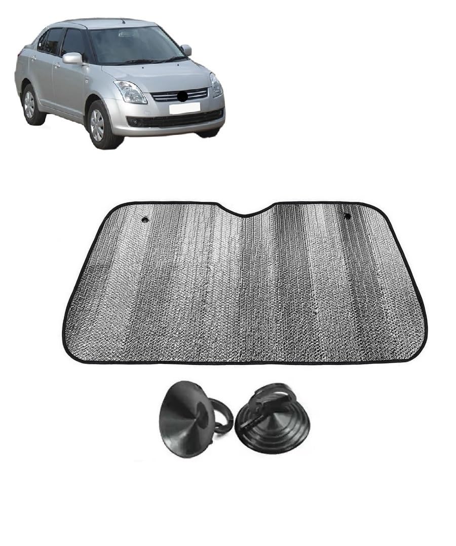 Car Windshield Sun Shade UV Rays Protector Silver Sunshade Solar Reflective suitable for Maruti Suzuki Dzire