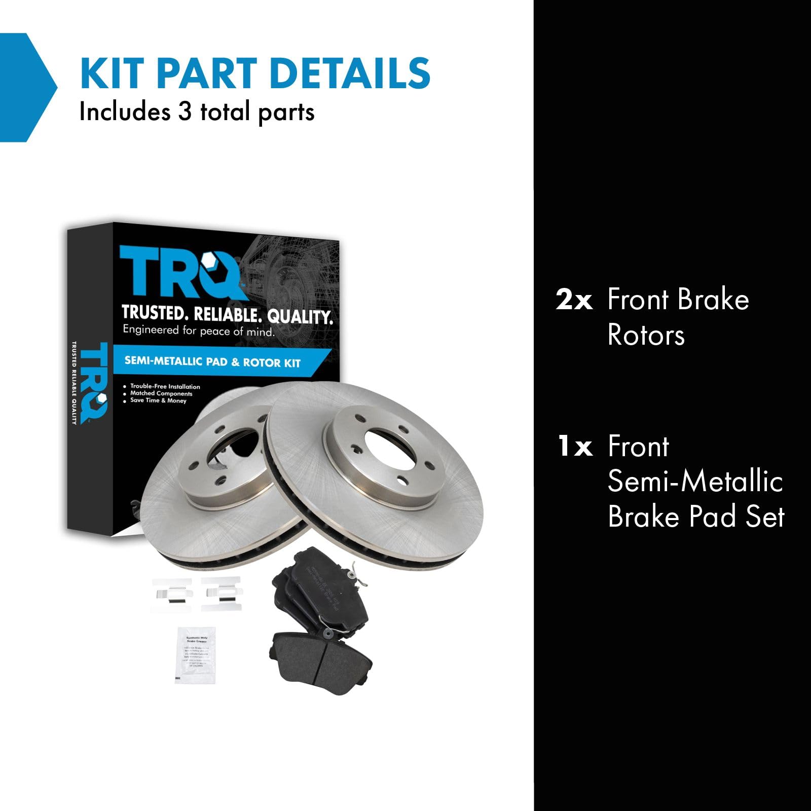 Trq Front Metallic Brake Pad & Rotors Kit Set For Taurus Sable Thunderbird